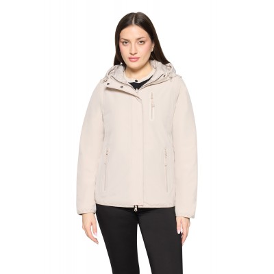 Betty Barclay - 7039 1547 Korte beige gewatteerde jas omkeerbaar.